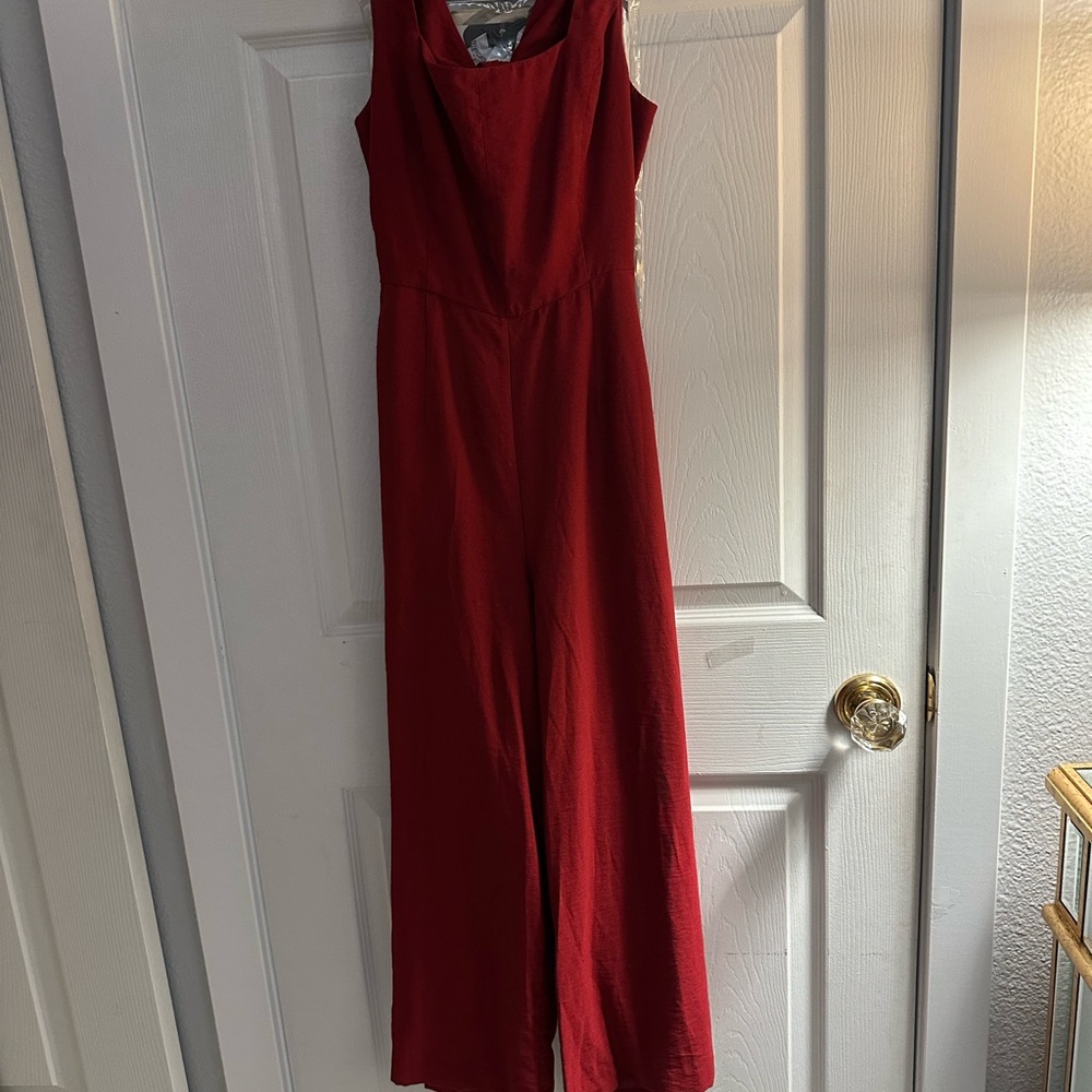 Forever 21 Sleeveless Red Jumpsuit